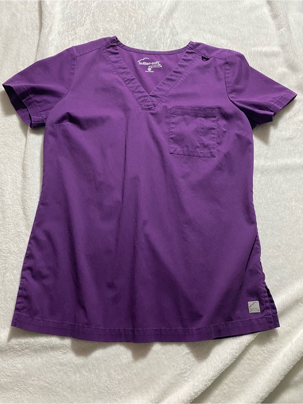 Butter-Soft Purple V-Neck Scrub Top by Healing Hands